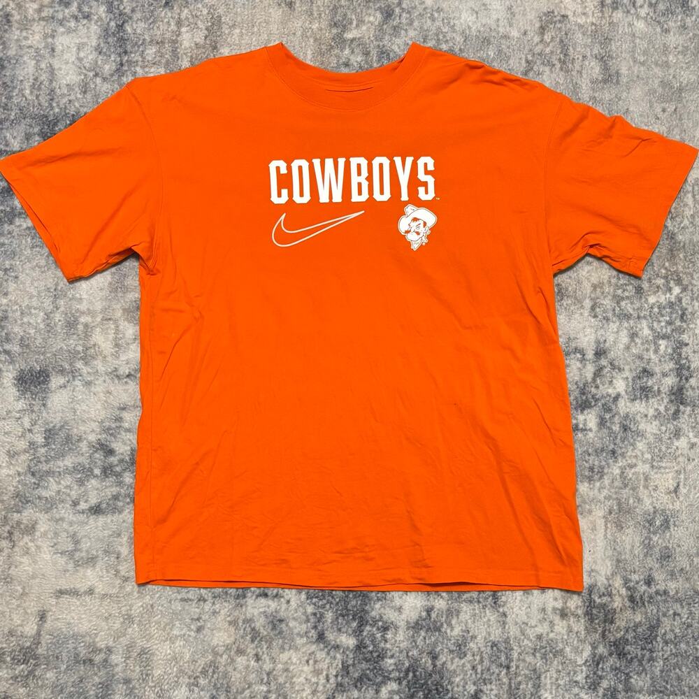 Nike Oklahoma State OSU Cowboys Pistol Pete T-Shirt Orange-Mens Large Loose Fit